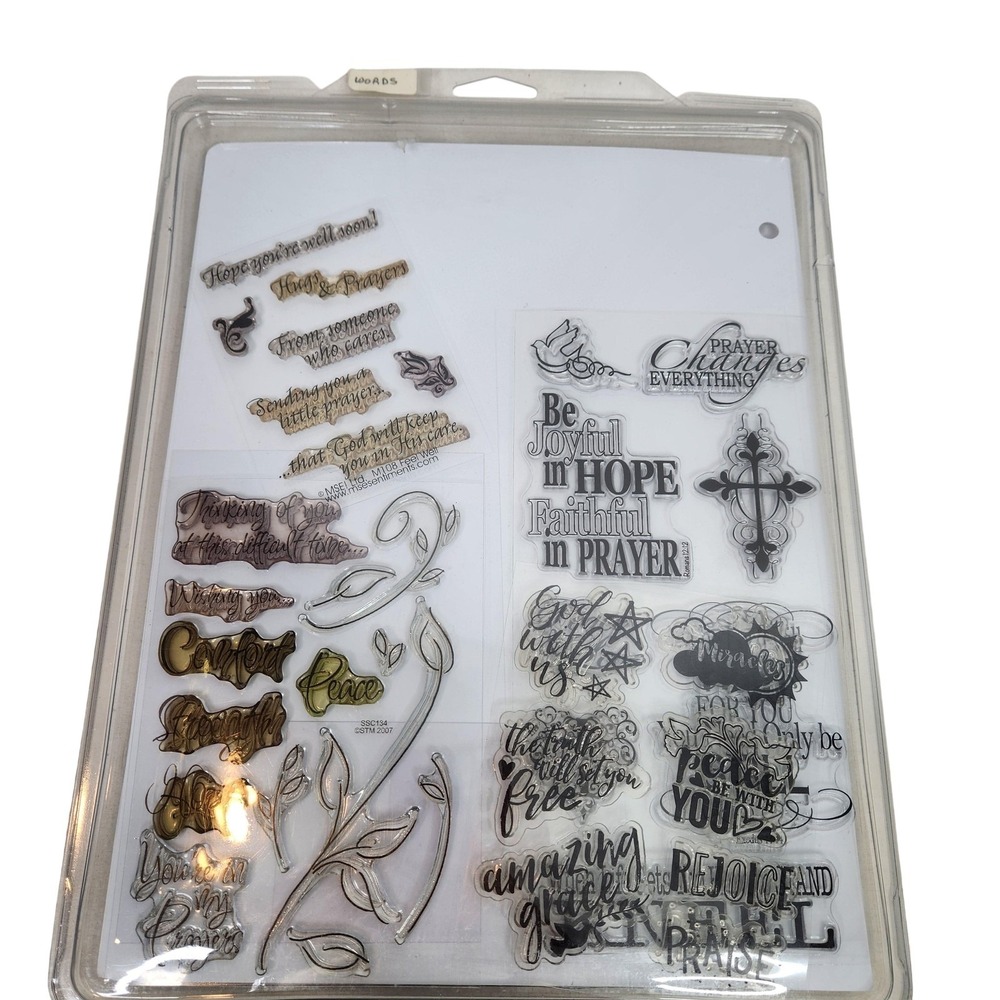 Taylored Expressions Get Well Christian‎ Sentiment Stamp Lot Clear Rubber Cards